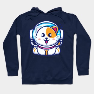 Cute baby cat wearing an astronaut helmet, cartoon character Hoodie